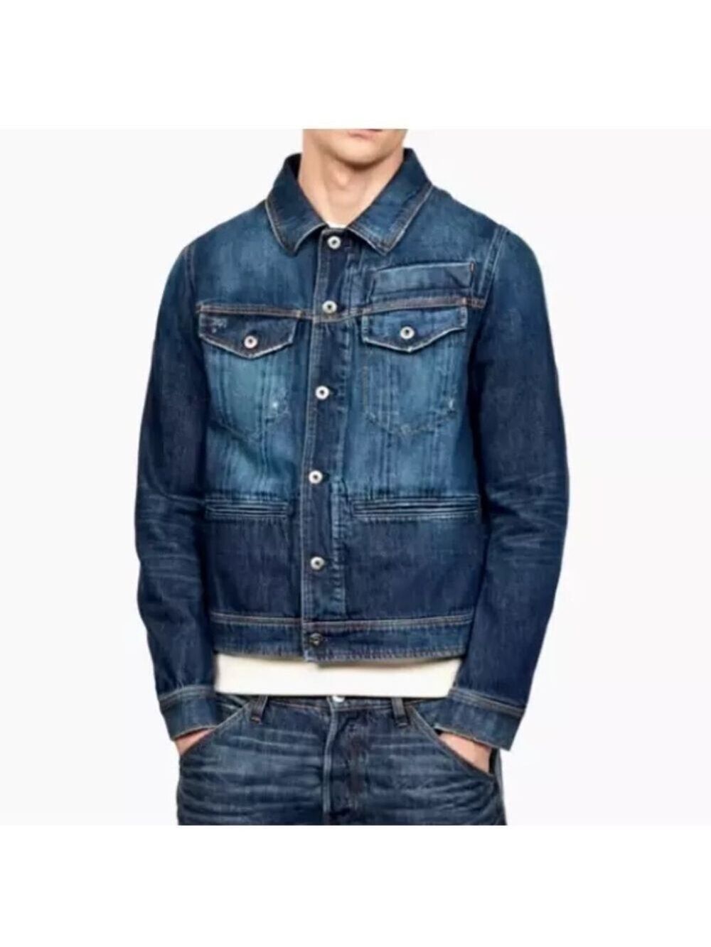 G-Star Raw D-STAQ 3D Deconstructed Denim Jacket Men's M Organic Cotton
